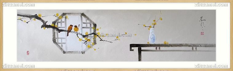 新中式水墨花鸟国画