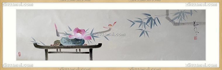 新中式水墨荷花莲蓬花鸟国画