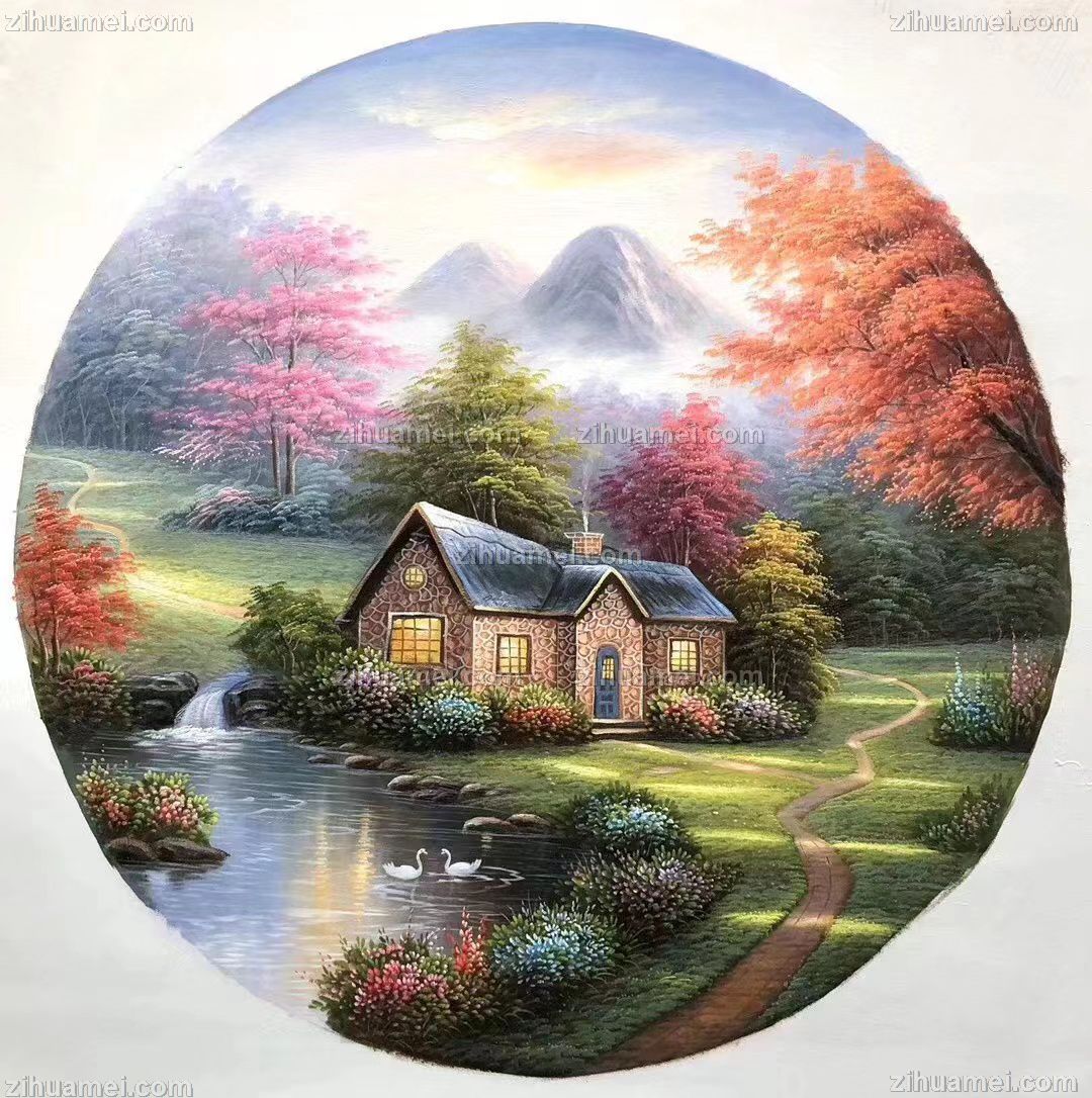 适合餐厅的手绘风景装饰画