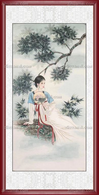 适合酒店卧室玄关的人物国画