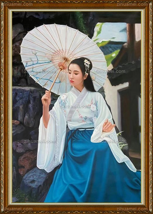适合餐厅酒店大厅人物写实油画