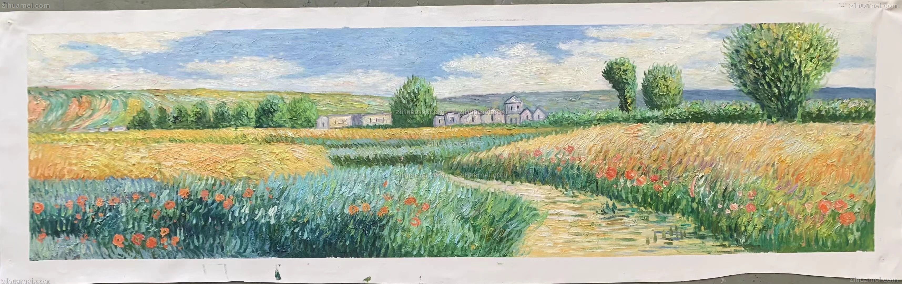 卧室床头挂画手绘油画