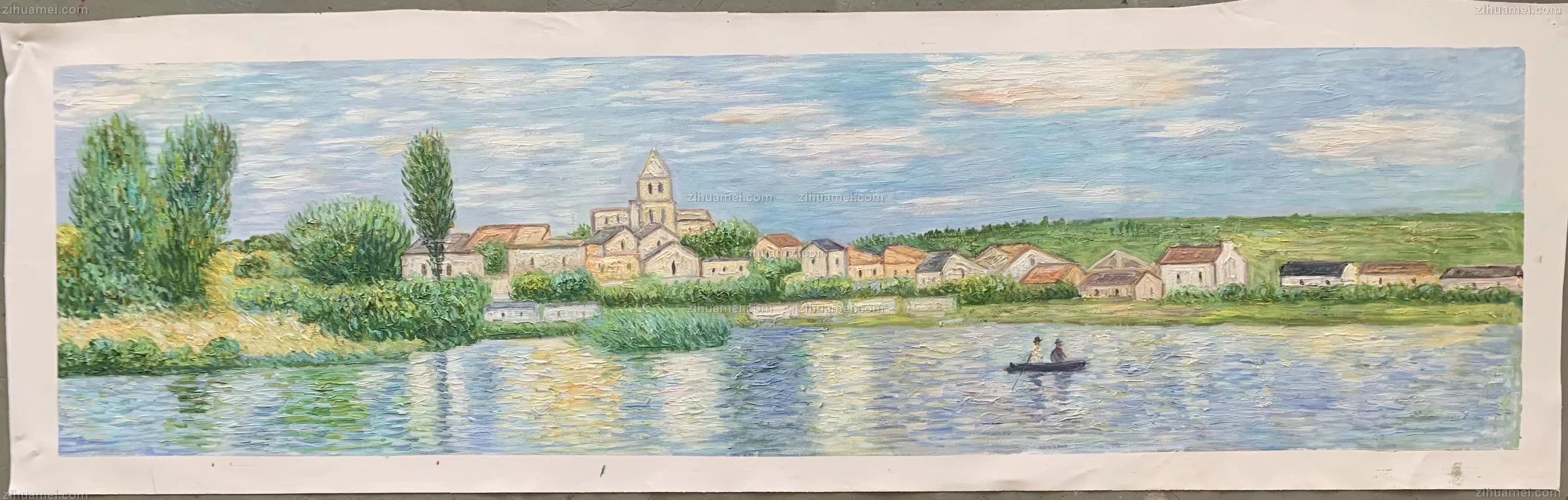 卧室床头挂画手绘油画