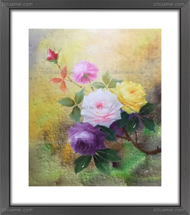 手绘花卉油画玫瑰花油画
