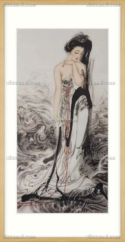 适合走廊酒店装饰挂画美女人体国画