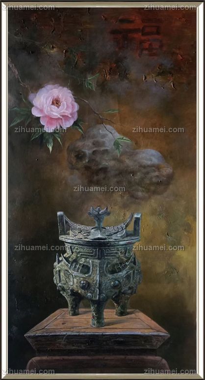 精品青铜器静物油画