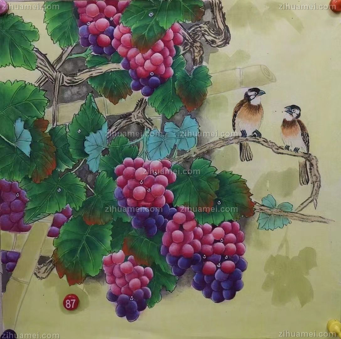 餐厅挂画静物葡萄国画