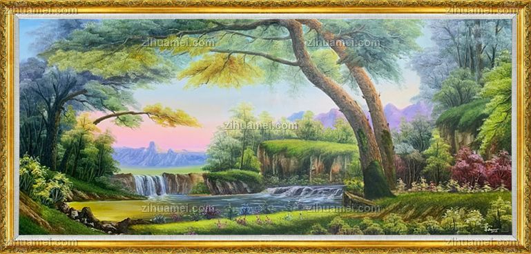 适合酒店大厅客厅山水风景油画