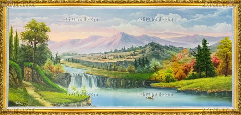 精品手绘山水风景油画