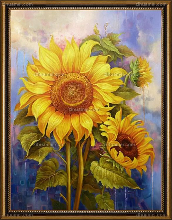 适合玄关花卉油画向日葵油画