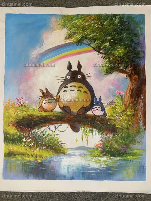 儿童卧室客厅手绘卡通油画