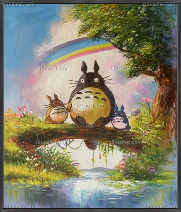 儿童卧室客厅手绘卡通油画