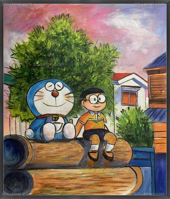 适合书房卧室的儿童油画