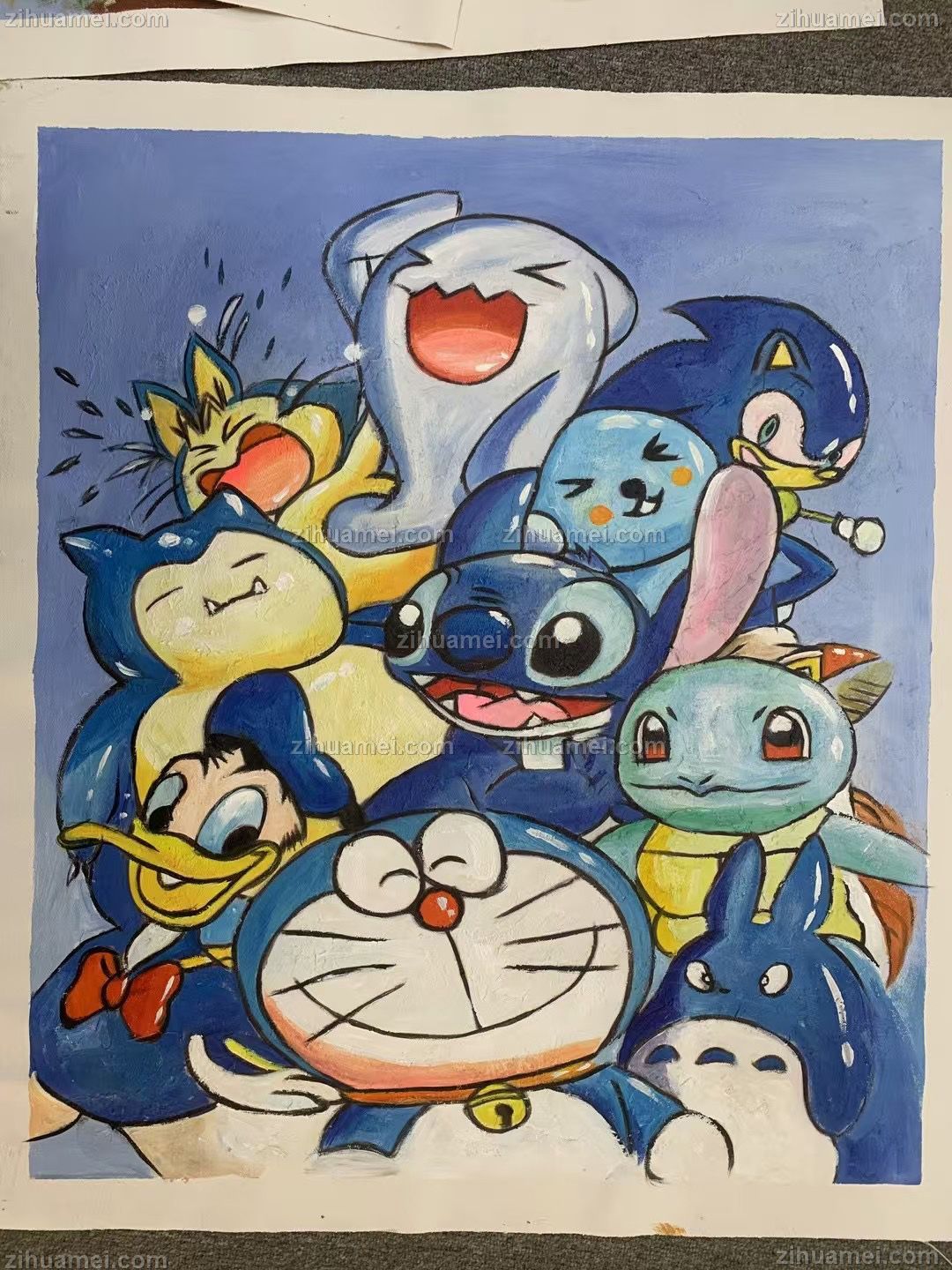 儿童卡通动漫手绘油画