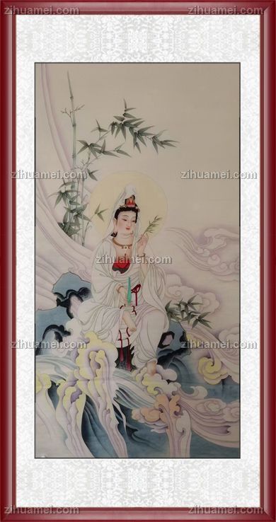 适合大厅中堂中式人物国画观世音菩萨