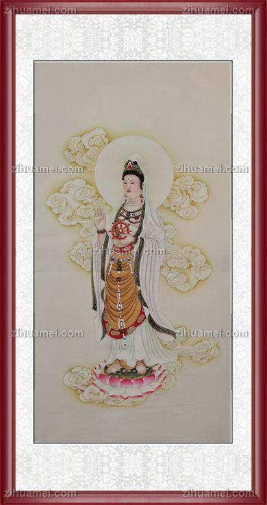 精品工笔人物国画观世音菩萨