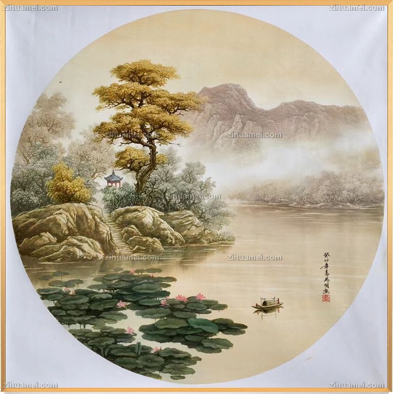 适合玄关办公室刀画风景山水油画