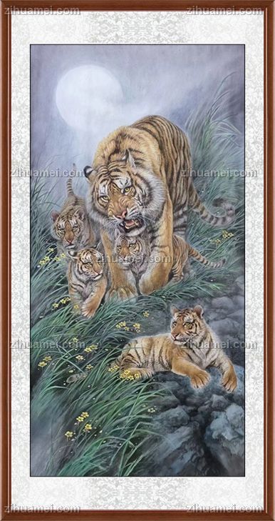 精品工笔动物老虎国画