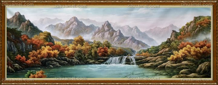 东北刀画山水风景油画