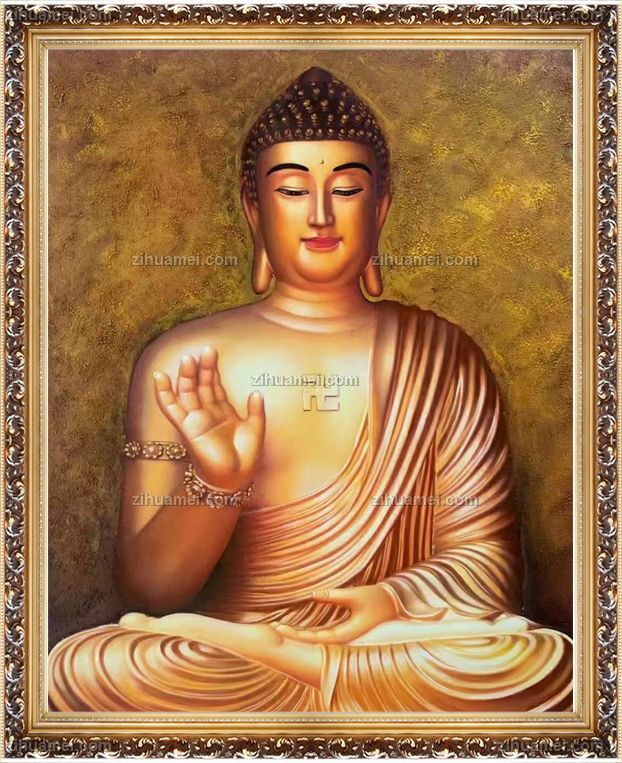 适合玄关中堂精品佛像油画