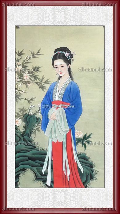 适合酒店卧室书房仕女图