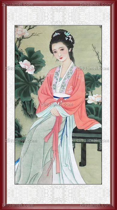 水墨人物仕女图