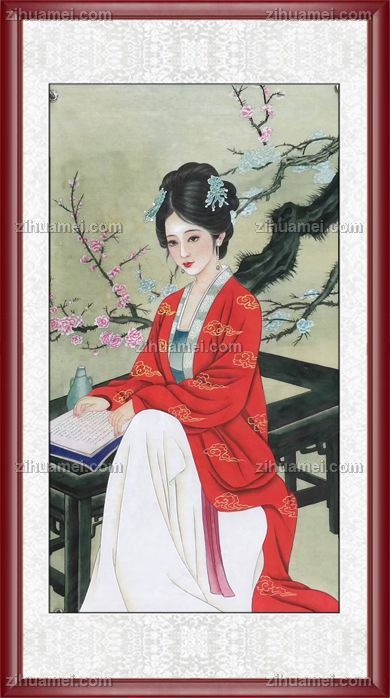 适合走廊玄关人物国画美女仕女图