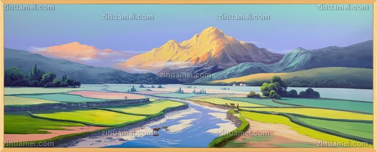 适合大厅酒店的风景海浪油画