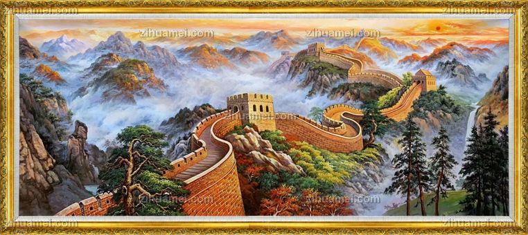 适合大厅的长城风景油画