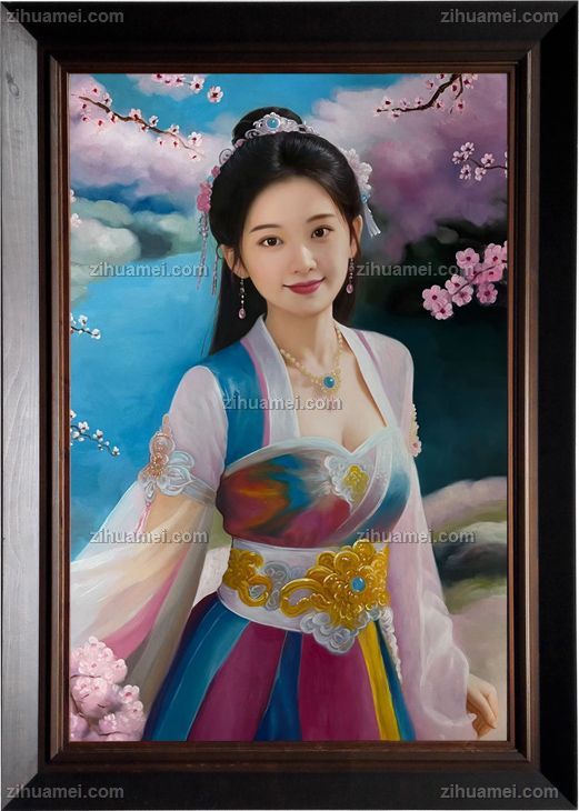 诗词美女人体艺术油画手绘