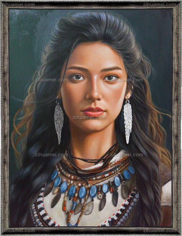 纯手绘金发美女人物油画人体艺术