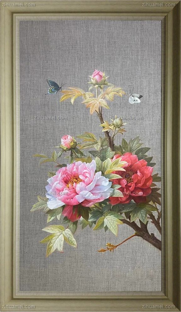 花开富贵牡丹油画作品