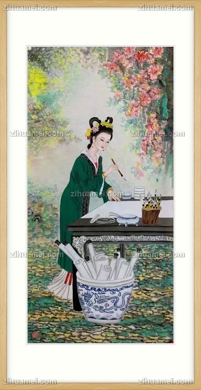 玄关人物国画美女仕女图