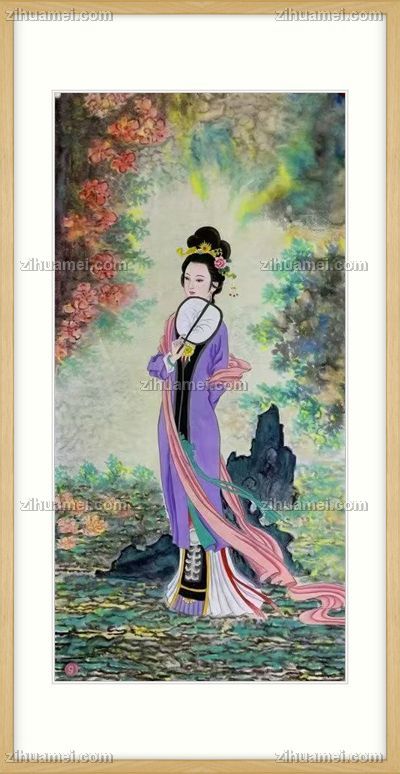 玄关茶楼古典美女仕女国画