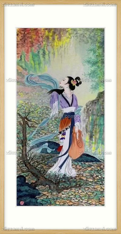 中式人物国画美女仕女图