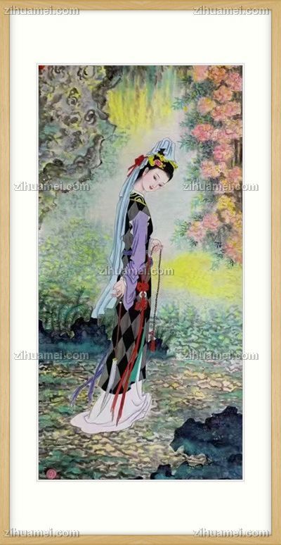 走廊玄关人物美女仕女国画