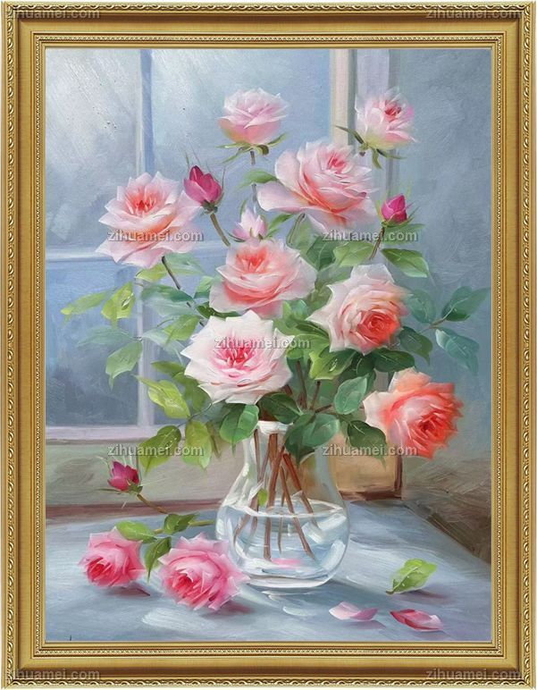 玄关走廊花卉油画玫瑰油画
