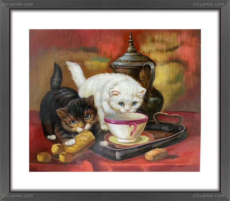 小猫动物油画宠物油画