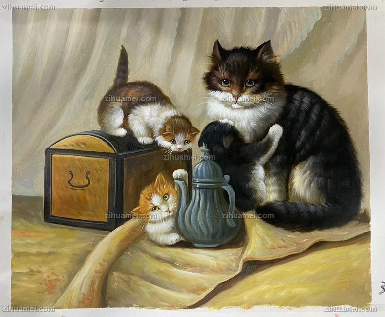 装饰油画宠物猫咪小猫油画