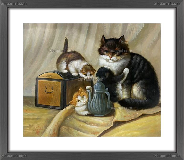 装饰油画宠物猫咪小猫油画