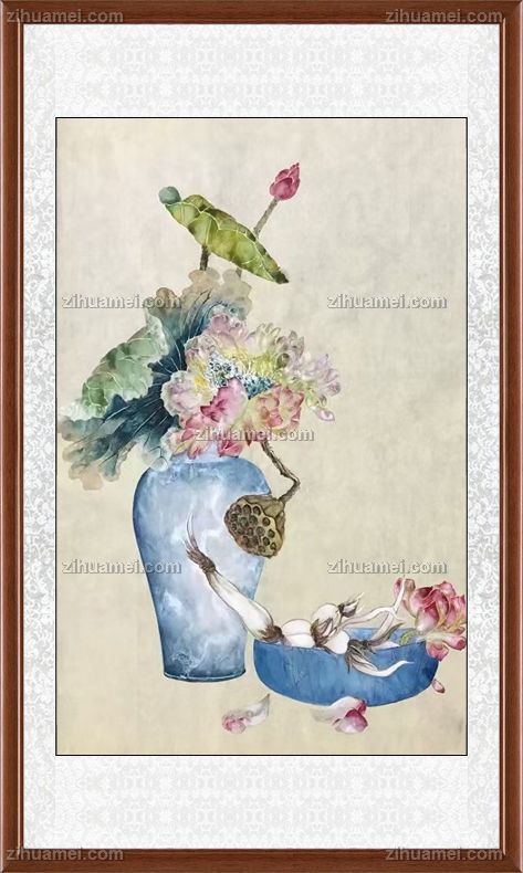 水墨画没骨花卉国画