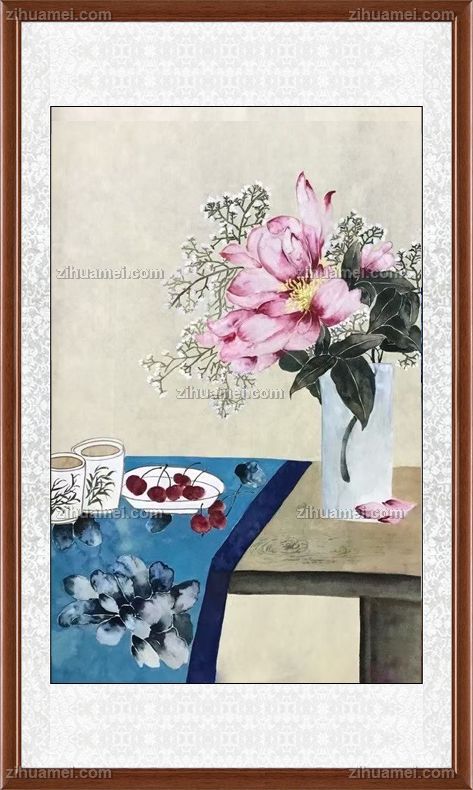 纯手绘水墨国画花卉画