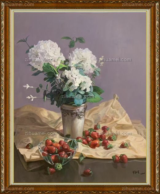 收藏花卉手绘油画