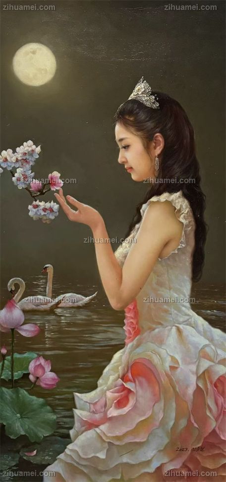 朝鲜美女人物油画手绘人物油画