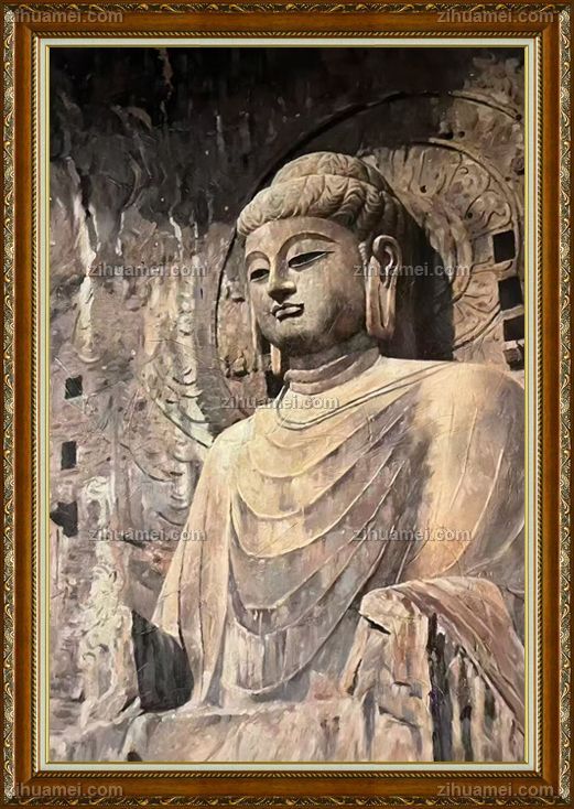 玄关佛像写实油画