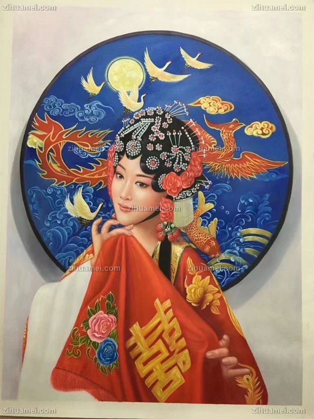 京剧国粹人物角色人物油画