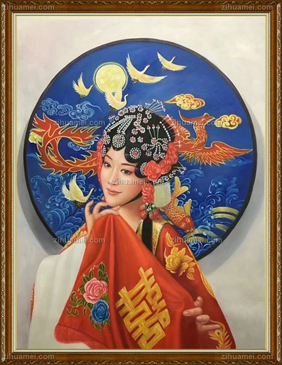 京剧国粹人物角色人物油画