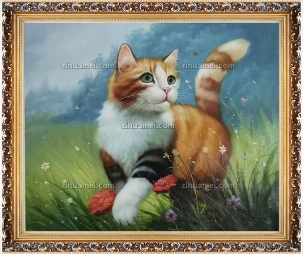 动物小猫油画