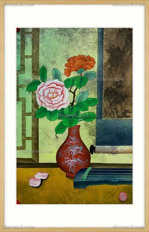 手绘花卉国画彩墨工笔国画