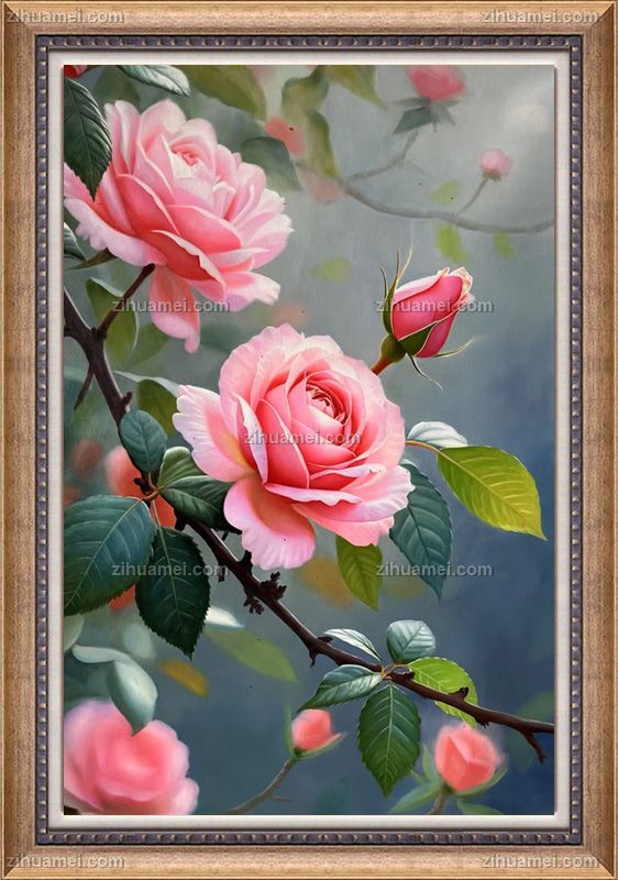休闲手绘花卉油画